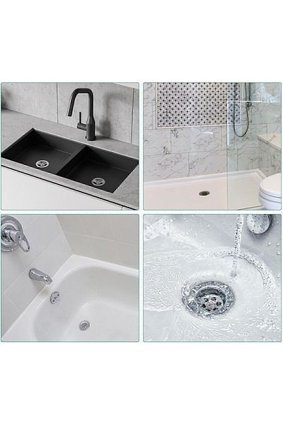 Sea Home 30 Pcs Adhesive Disposable Bathroom Drain Hair Bristle Holder and Kitchen Sink Strainer