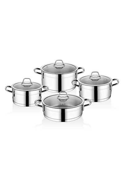 Kahramanlar Sırma İndüksiyon Tabanlı 8 Parça Tencere Seti