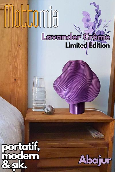 mottomia Lavander Creme Limited Edition - Modern and Minimalist Decorative Lampshade, Wired Night and Table Lamp