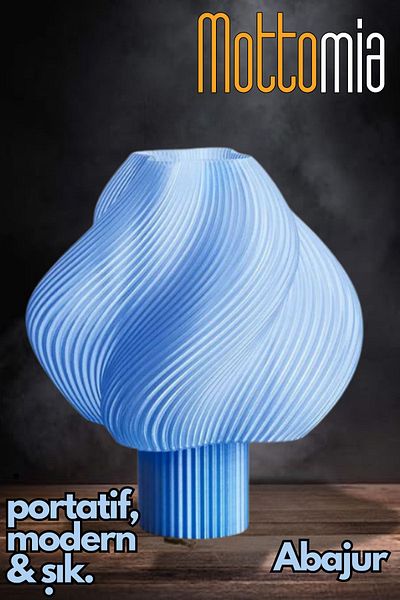 mottomia Limited Edition - Blueberry Creme Modern Minimalist Decorative Lampshade Wired Night and Table Lamp