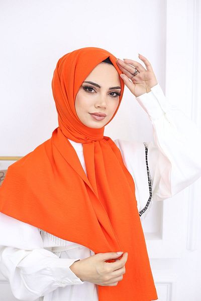feronis Γυναικείο Μοντέλο Βαμβακερό Σάλι Cazz Hijab _ Πορτοκαλί