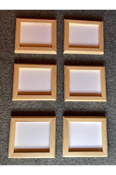 caddehediye DOĞAL AHŞAP ÇERÇEVE 6'LI SET ANI KART MİNİMAL SET POLA KART ÇERÇEVE İZ BIRAKMAYAN KÖPÜK BANT