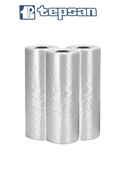 Tepsan Buzdolabı Sebze Hamur Bakliyat Küçük Boy Rulo Poşet Şeffaf Hışır Hdpe- 200 Adet X 3 Rulo