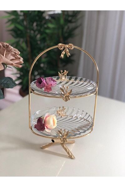 Trend Banyo Mutfak 2 Tier Glass Presentation Rack