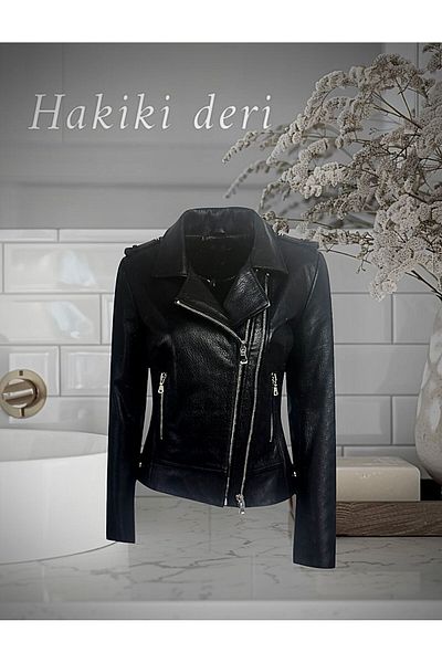 MALVİNEYU Malvi̇neyu - Italian Style Lamb Shiny Leather Women's Coat 100% Original