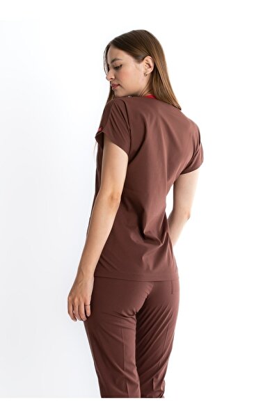 Uçak Medikal Kakao U-flex Likralı Cerrahi Takım