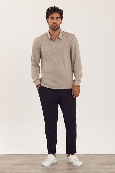 İLKCET MODA Φούτερ με κανονικό γιακά με φερμουάρ Jacquard