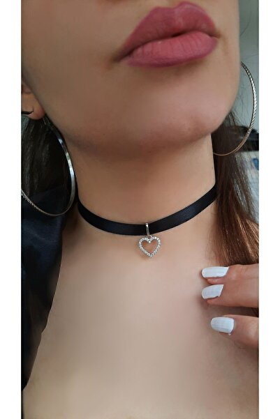 Cey's fashion Kalpli Siyah Choker Tasma Kolye