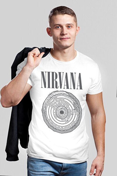 ROCKANDROLL Krug Krug Nirvana Bela Kratki Rukav Muška T-shirt