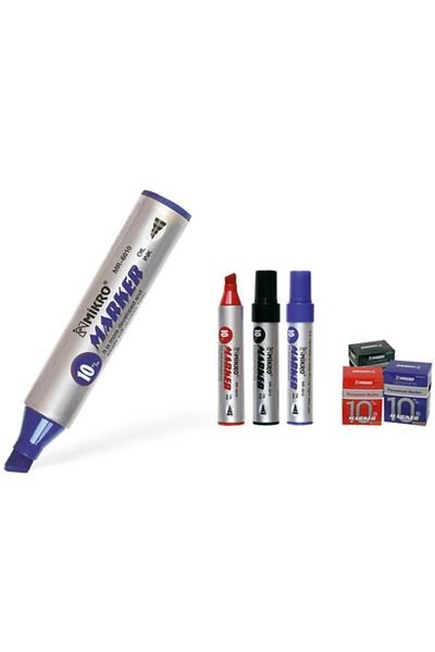 Mikro 6010 Marker Jumbo Permanent Pen 10 Mm Black (BOX OF 12)