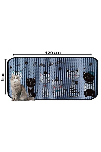 AKTUNÇ XXL BÜYÜK BOY ELEKLİ TUVALET ÖNÜ DESENLİ KEDİ KUMU PASPASI 60X120 CM