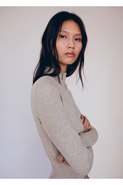 MANGO Woman Asimetrik fermuarlı sweatshirt