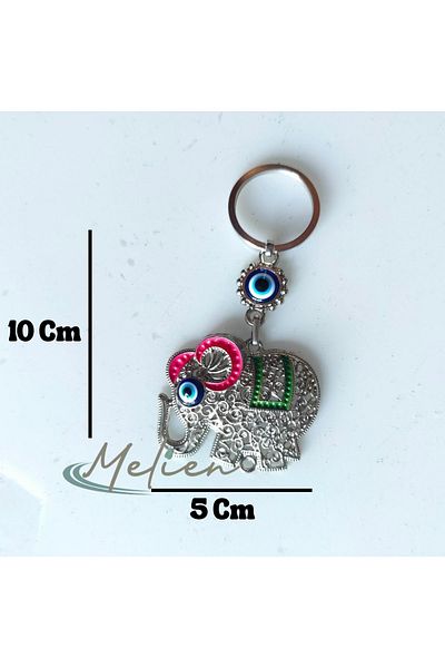 Melien Evil Eye Beaded Big Elephant - Μπρελόκ Πόρτα και Αυτοκίνητο Δώρο Στολίδι Αξεσουάρ Τσάντα