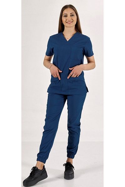 Uçak Medikal Tricou pentru asistentă și medic pentru echipa de uniformă de jogger, albastru marin petrol