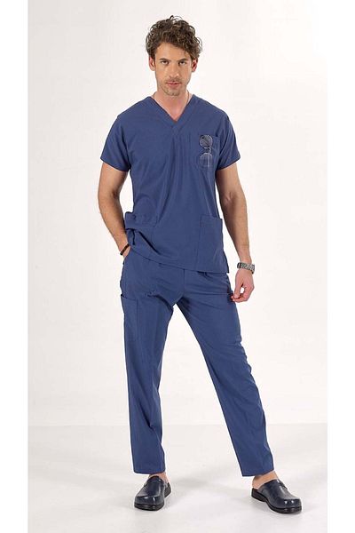 Uçak Medikal Set chirurgical Storm Blue U-flex Lycra
