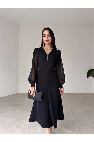 MAMMY Rochie de damă midi cu detaliu din șifon