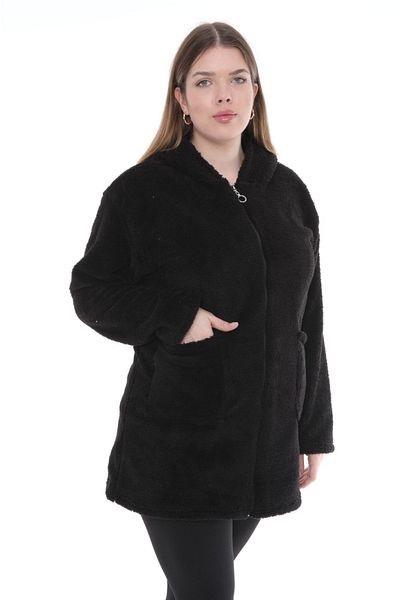 KSV Collection Black Plush Cardigan - Plus Size