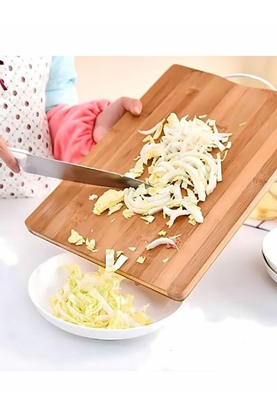 Keyfi Sepet Cutting Board Set of 2 Antibacterial Natural Cutting Board 20x30 - 24-34 Cm