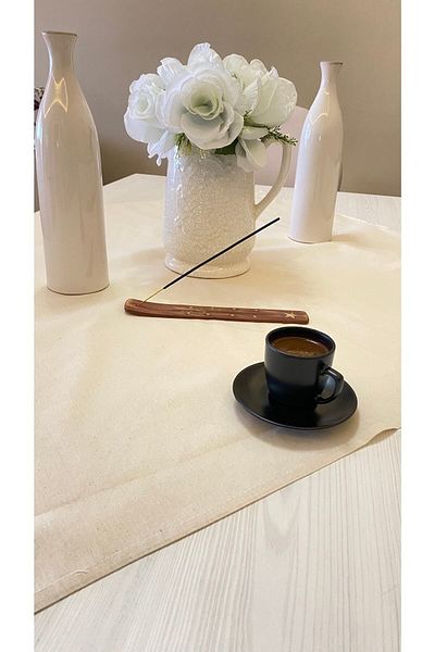 White Alamode Raw Linen Tablecloth 100x100