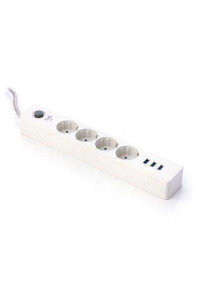 CVS Termal Akım Korumalı Çocuk Korumalı 4lü 2 Mt Uzatma 4xpriz Kablolu 3 Usb
