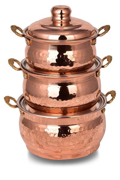 Zinnun 13-15-18CM Copper 3-piece Casserole Set