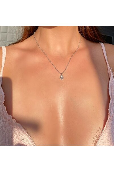 Pinky Lady Çelik Zincirli Minimal Spiral Kolye