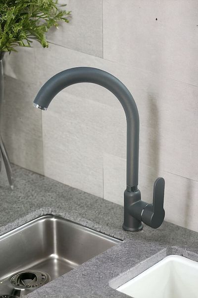 Gürol Luna Smoked Faucet Kitchen Sink with Faucet