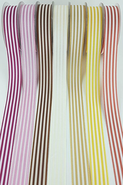 Limelia Panglică din tafta cu dungi de 2,5 cm 20 m