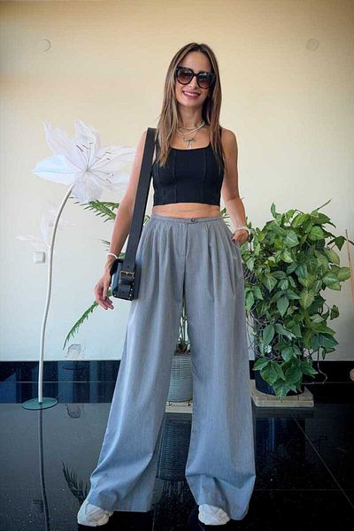 Clothing palette High Waisted Trousers with Pleat Detail