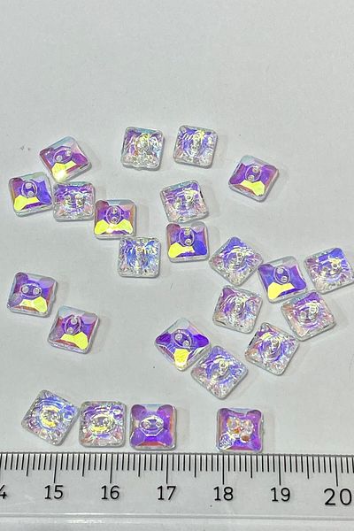 Limelia 10 Pieces Janjan Small Square Plastic Perforated Button