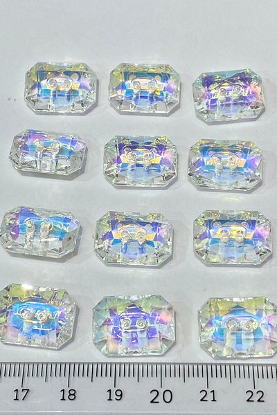 Limelia 10 Pieces Rectangular Plastic Perforated Button with Janjan