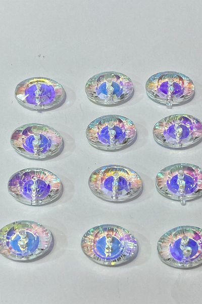 Limelia 10 Oval Buttons - With Janjan and Center Holes