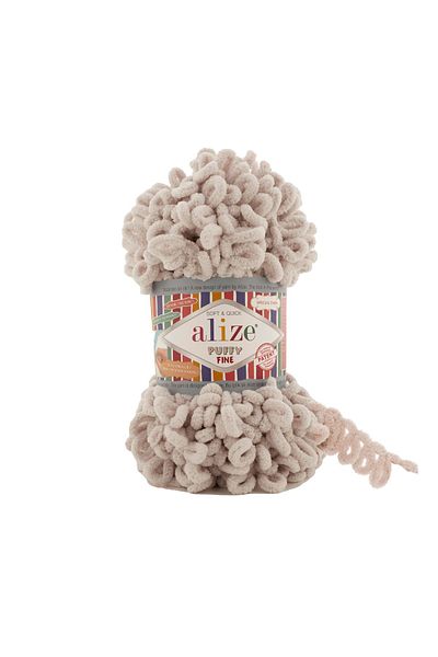 Alize Puffy Fine (SMALL BOWARD) (THIN) Hand Knitting Thread - 599 Bones - 100 Gr14.5 MtFinger Knitting Thread