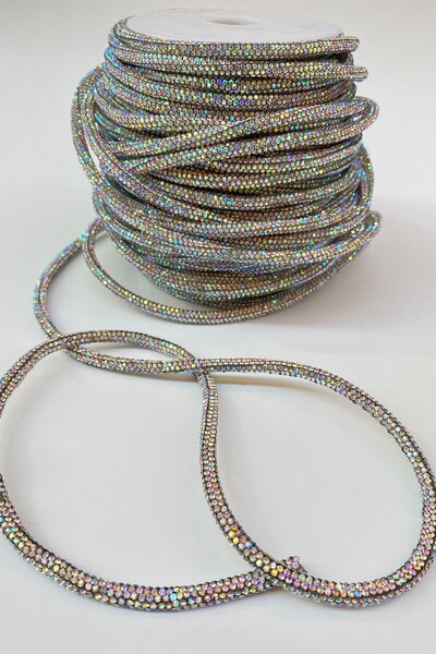 Genel Markalar Dekoratif Şerit Aksesuar Janjanlı Full Taşlı Boru Şerit Boncuk...