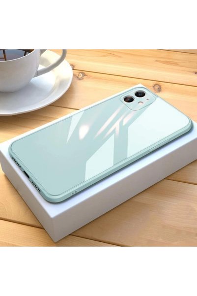 Miscase iPhone 12 Glossy Glass Camera Protection Phone Case