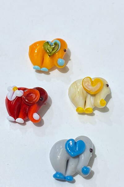 Limelia Rengarenk Murano El Yapımı Cam Boncuk Fil 1 Adet