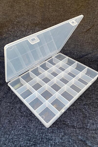 Limelia Διαφανείς χάντρες με 24 θήκες, κουτί για μαζλέμε και κοσμήματα