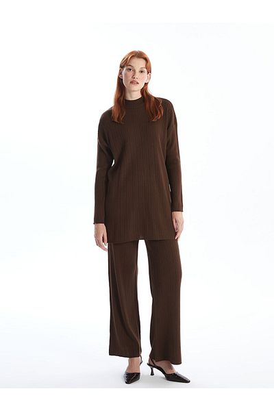 LC Waikiki Pantaloni Drepți Damă Tricotaj - Talie Elastică