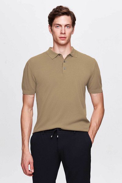 D'S Damat Μπλουζάκι Camel Slim Fit Rayon Knitwear