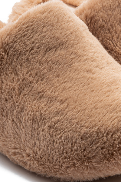 Twigy Lilo Peluş Kadın Topuklu Ev Terliği Açık Kahverengi 36/40
