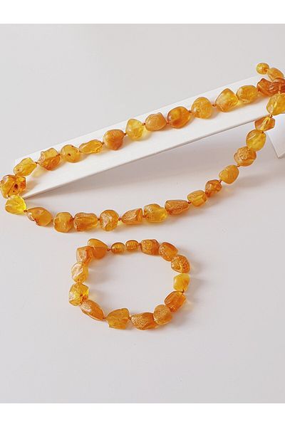 Kehribar Sarayı Sparkle Unprocessed Drop Amber Natural Cut Special Design Set