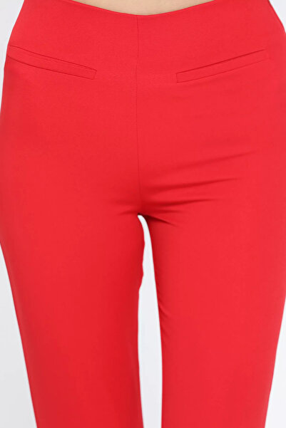 GÜLSELİ Red Front Women's Trousers