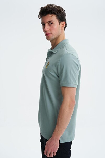 Arma Ανδρικό μπλουζάκι με πράσινη κανονική εφαρμογή 100% βαμβακερό γιακά πόλο Y 27374353401