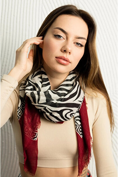 Modex Zebra Patterned Colorful Scarf Scarf (Size: 100X100)
