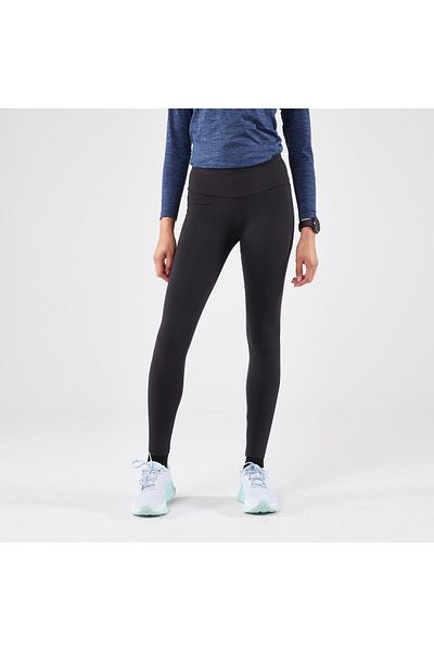 Decathlon بنطال الجري النسائي من Kiprun - أسود/لون مدخن - Kiprun Run 500 Warm