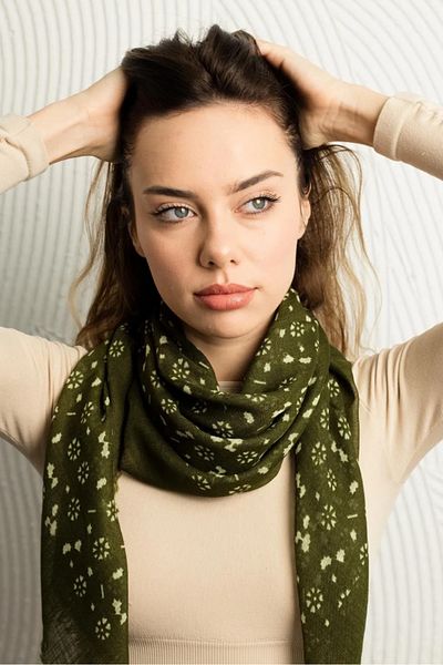 Modex Polo Craft Cotton Floral Pattern Colorful Scarf Scarf (Size: 100X100)