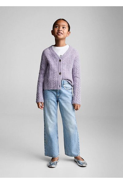MANGO Kids Knitted patterned knitwear cardigan