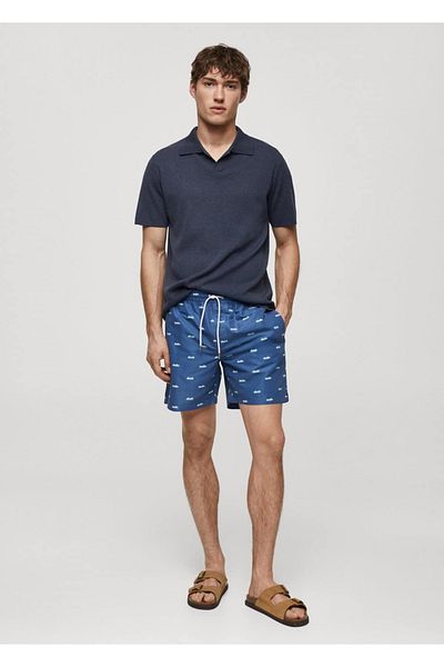 MANGO Man Espadrille Print Stahovací plavky