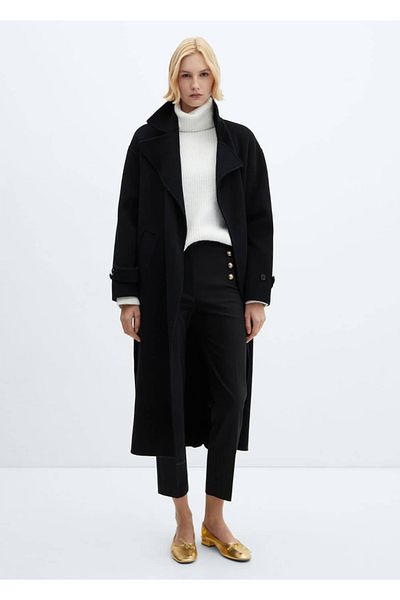 MANGO Woman Krátké kalhoty s manžetou a knoflíky