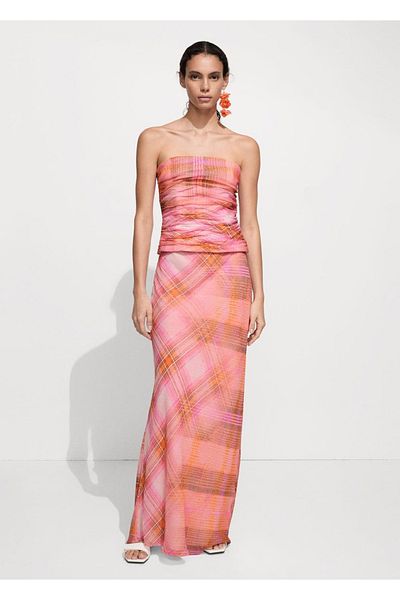 MANGO Woman Fusta lunga cu imprimeu